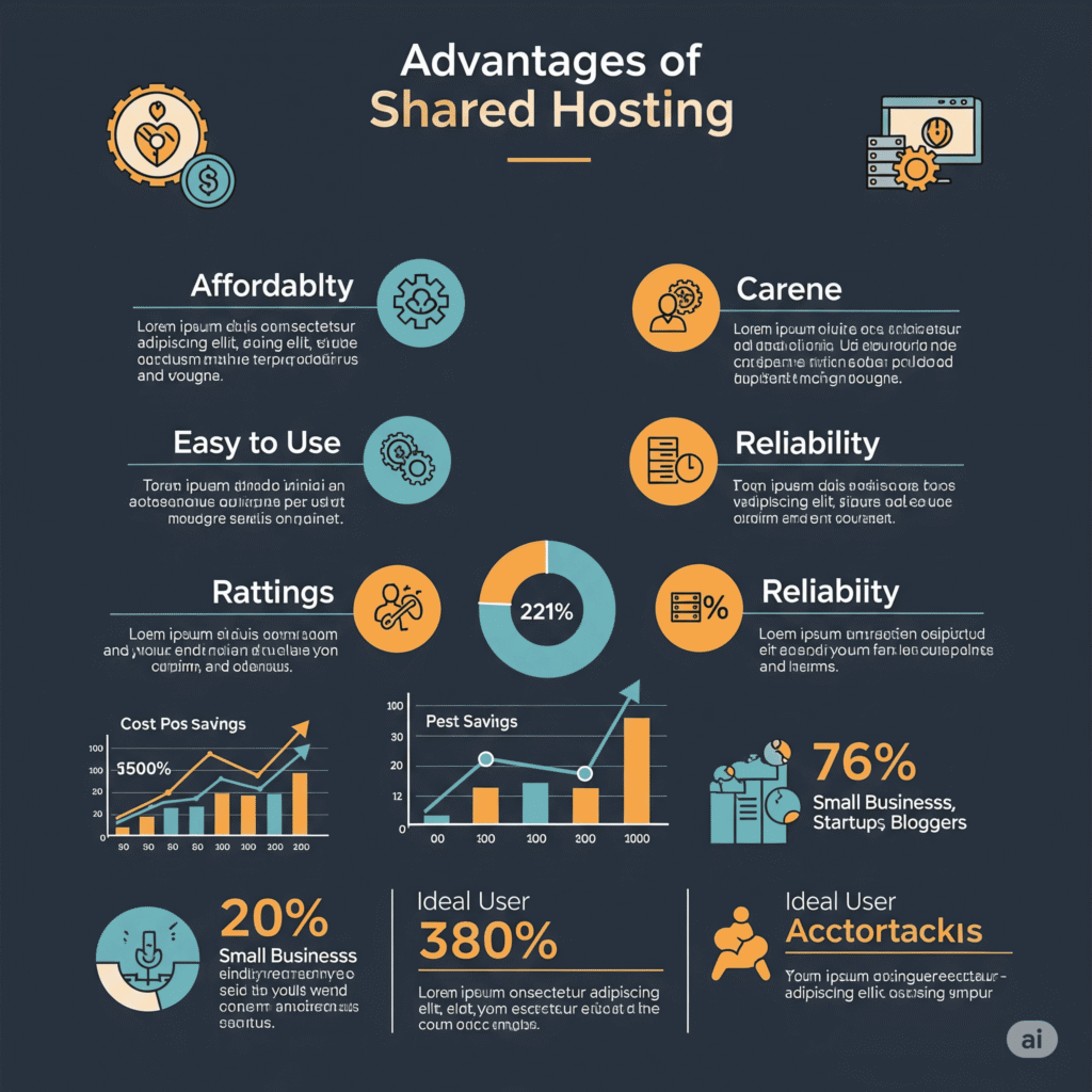 শেয়ার্ড হোস্টিং এর সুবিধাসমূহ ইনফোগ্রাফ